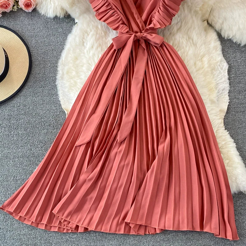 Elegant V Neck Women Long Dresses