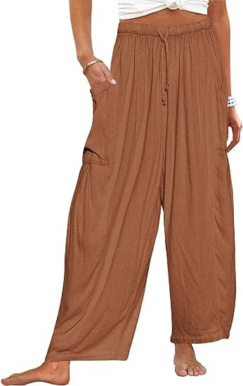 Casual Chiffon Collage Cotton-Linen Harem Pants