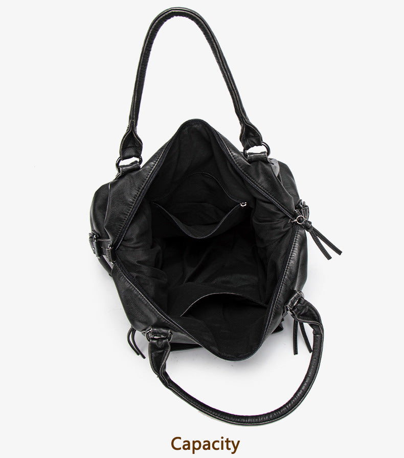 Retro PU Leather Tote Bag