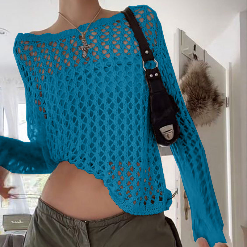 Women's Oversized Mesh Knit Sweater