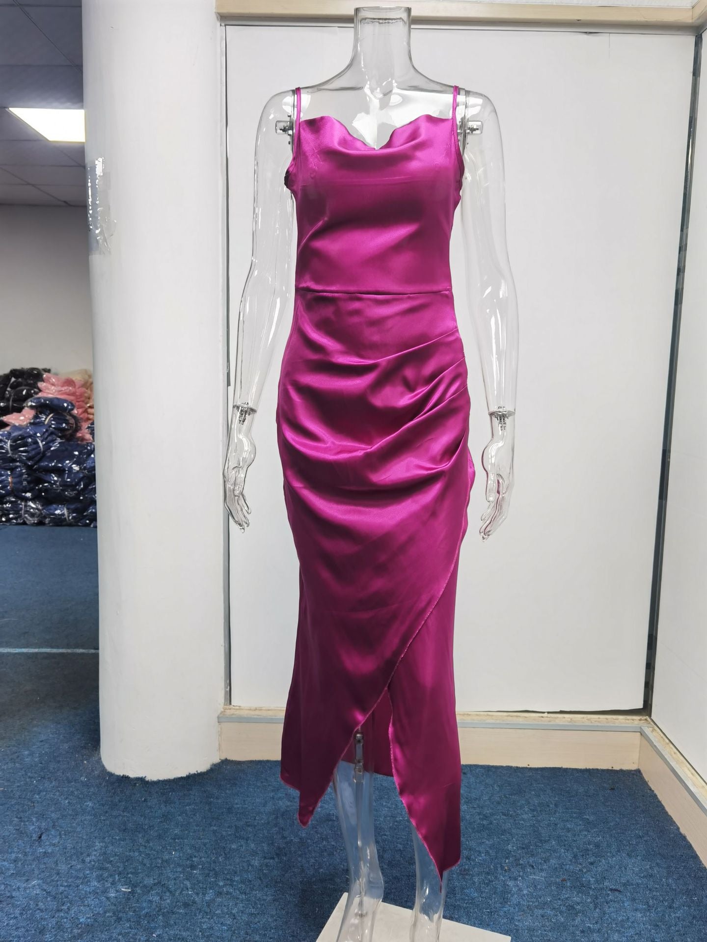 Sexy Satin Backless Women Party Dreses-Dresses-Free Shipping at meselling99