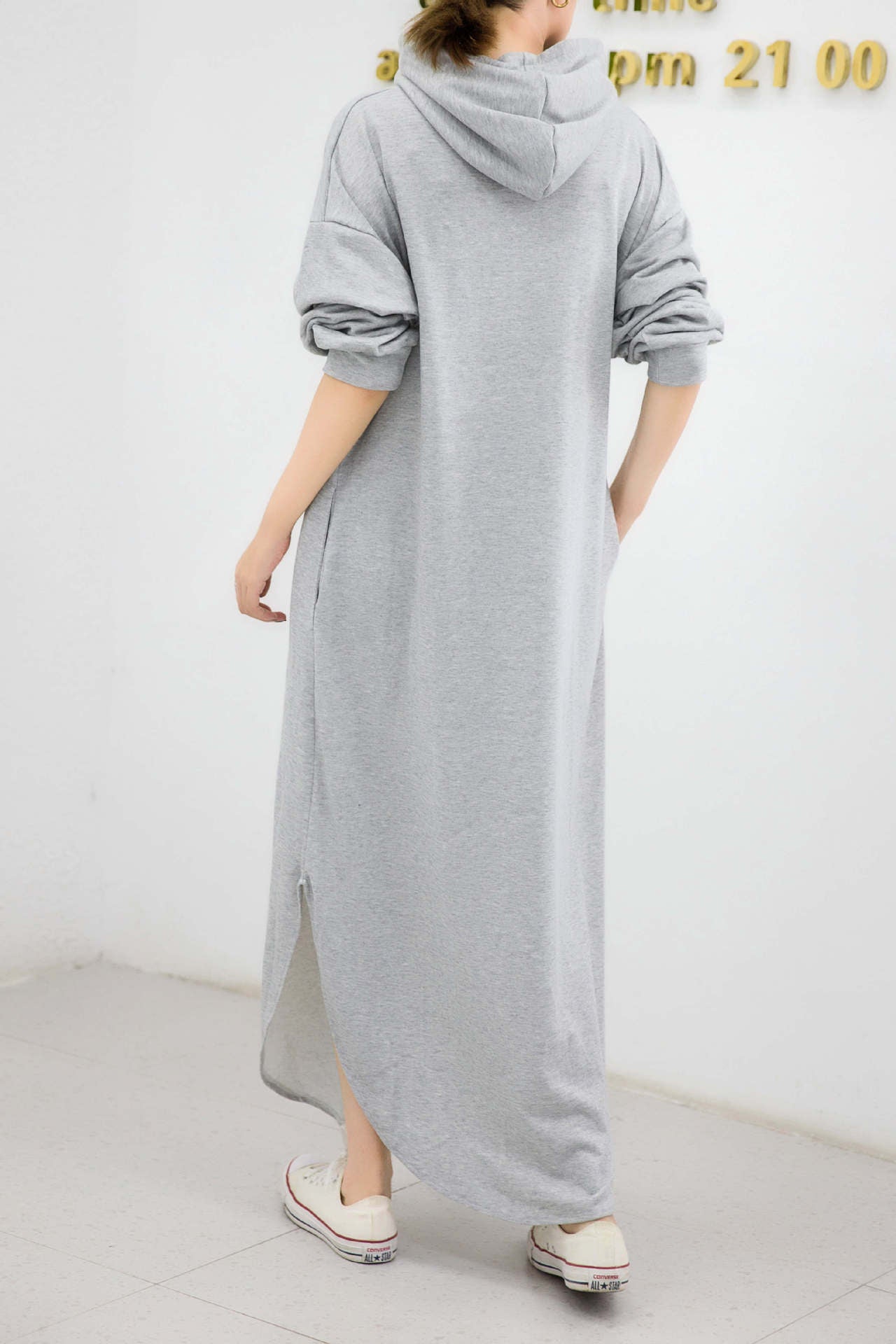 Women Casual Zipper Fall Long Hoodies Dresses-Cozy Dresses-Free Shipping at meselling99