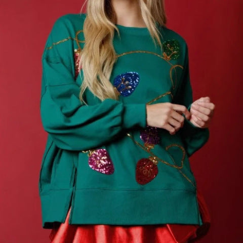 Women's Sparkly Long Sleeve Pullover Hoodie