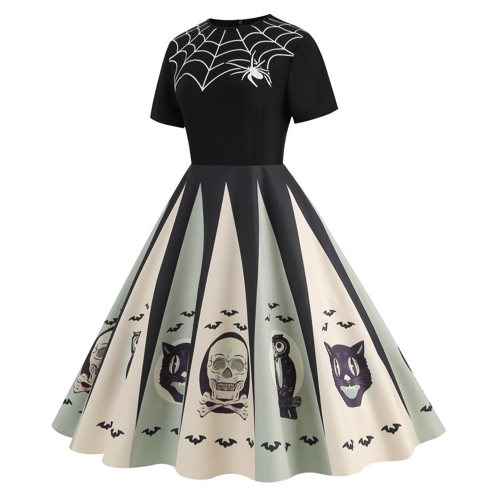 Halloween Print Fit & Flare Dress