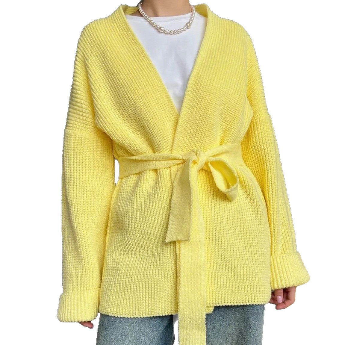 Oversized Belted Knit Cardigan | Cozy Loose Fit Open Front Sweater