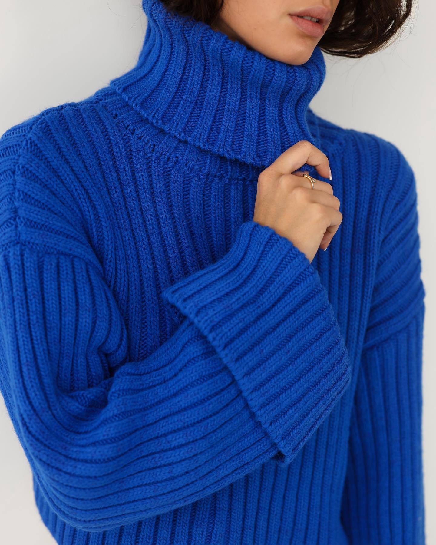 Casual High Neck Trumpet Sleeves Pullover Sweaters