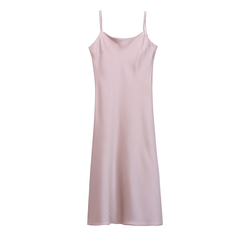 Elegant French Satin Slip Dress