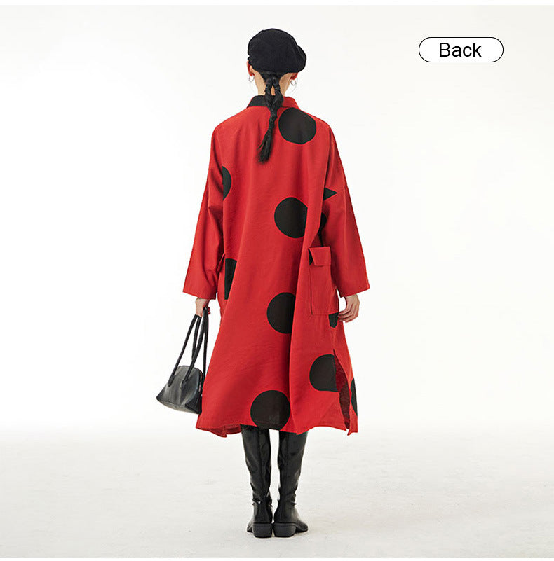 Designed Dot Print Plus Sizes Shirts Coats for Women-Dresses-Free Shipping at meselling99