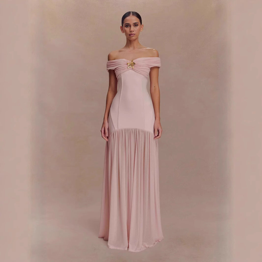 Elegant Floral Strapless Bodycon Dress