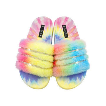 Fashion Women Colorful Flat Summer Slippers-STYLEGOING