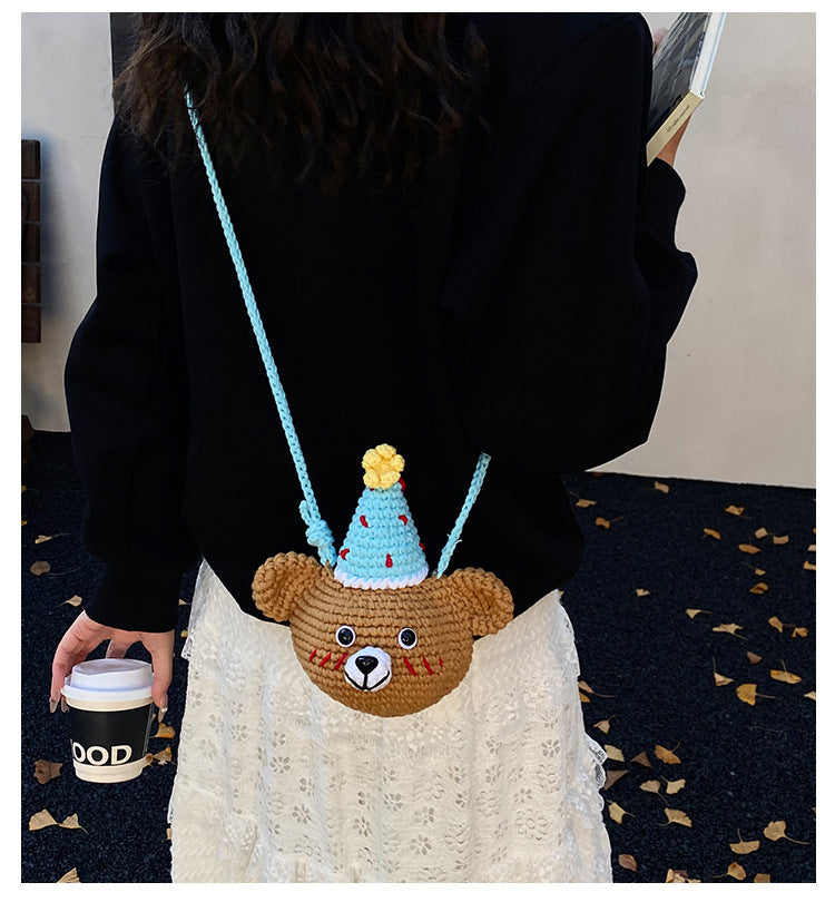 Handmade Knitted Bear Coin Purse