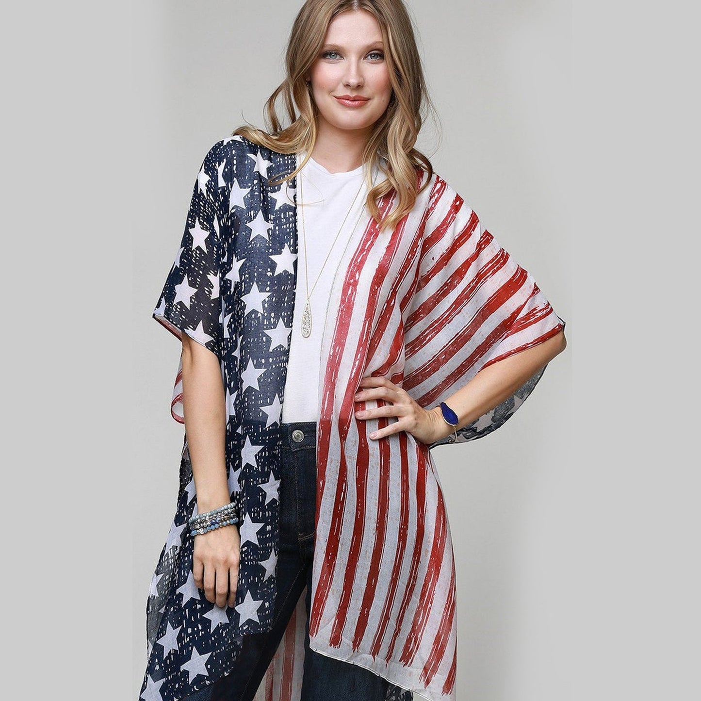 Casual Indenpence Day Flag Summer Beach Cover Ups