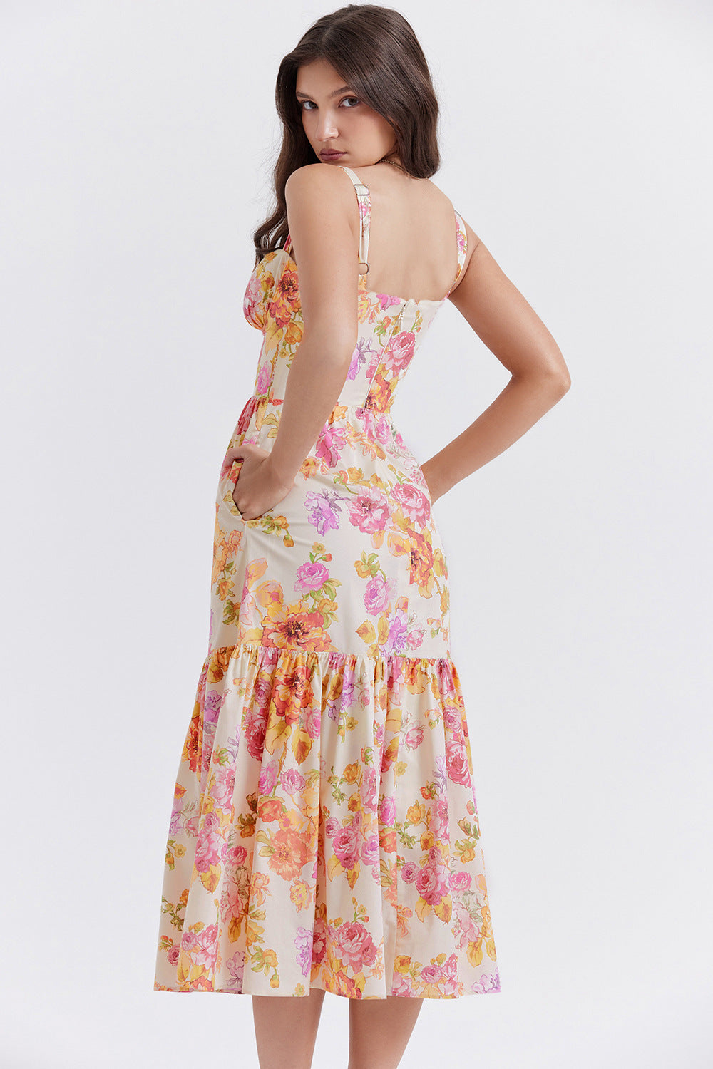 Floral Tiered A-Line Dress for Women