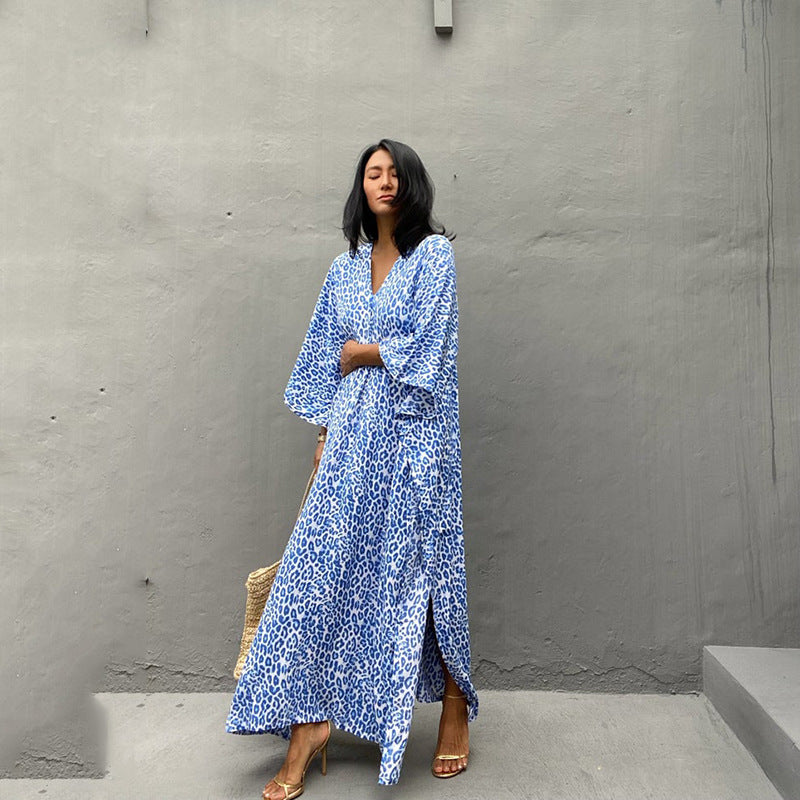 Summer Holiday Women Pullover Beachwear Cover Ups-Blue-One Size-Free Shipping at meselling99