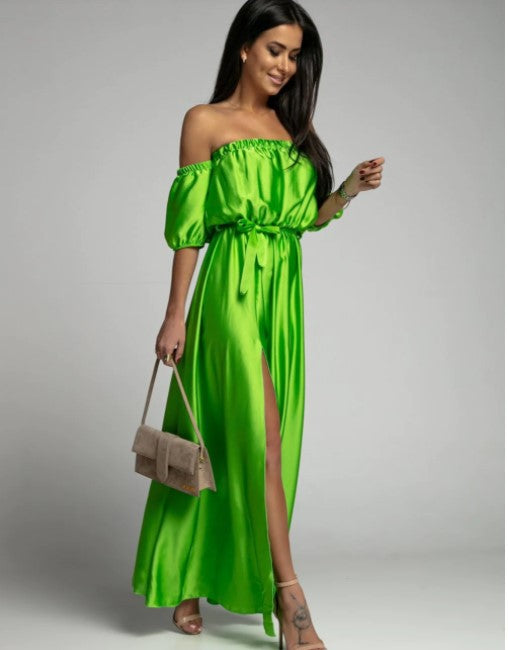 Sexy Off The Shoulder Summer Long Party Dresses-Dresses-Green-S-Free Shipping at meselling99