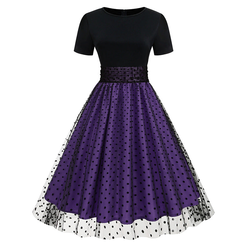 Vintage Short Sleeves Women Midi Dresses-Dresses-Free Shipping at meselling99