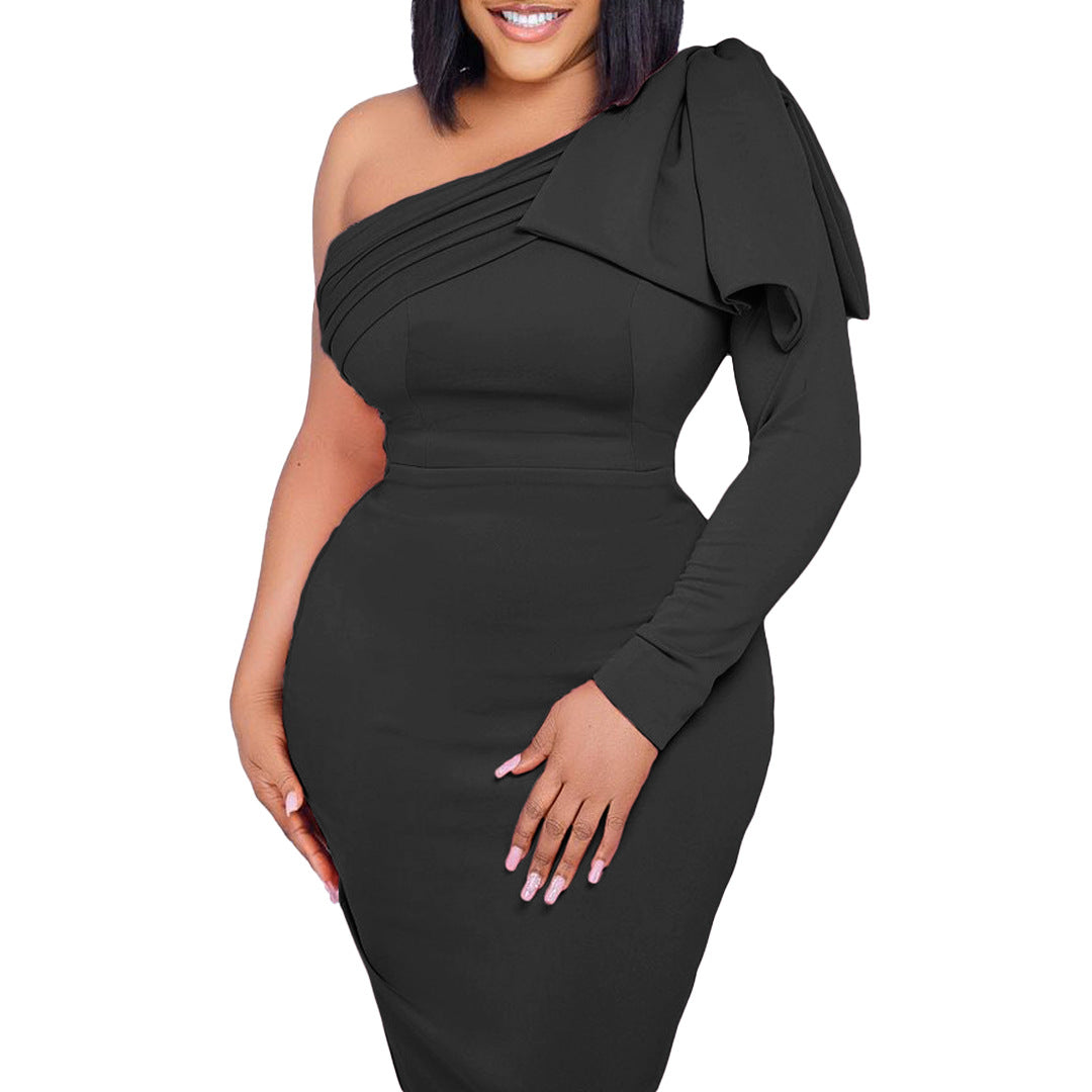 Fashion One Shoulder Sheath Women Dresses-Dresses-Free Shipping at meselling99