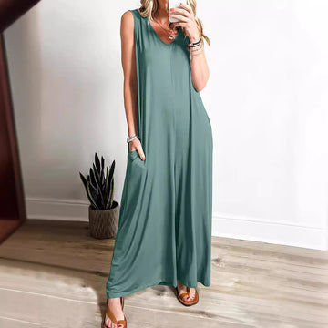 Women's Summer Casual Jumpsuit - Lightweight Pocket Romper