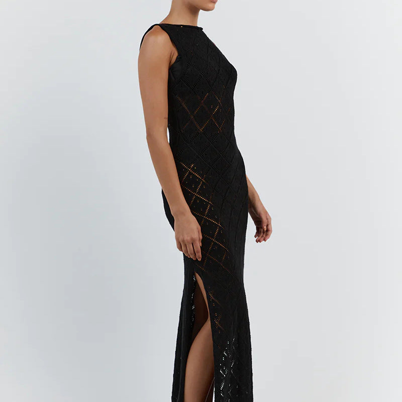 Sexy See Through Knitted Long Dresses for Women