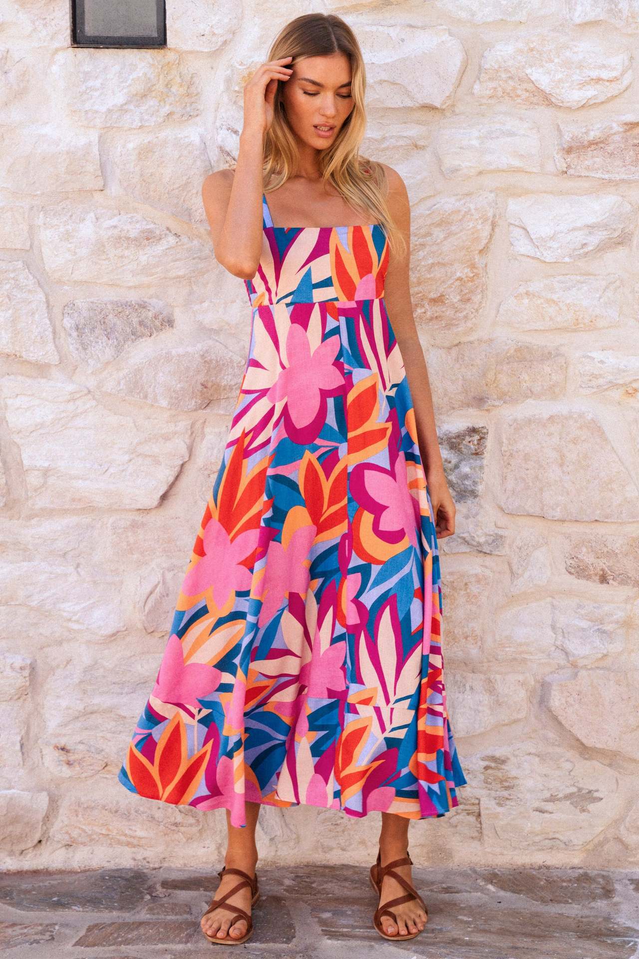 Casual Summer Floral Print Long Maxi Dresses