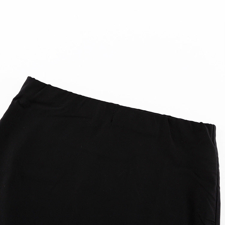 Women's Slim-Fit Black High Waist Long Pencil Skirt