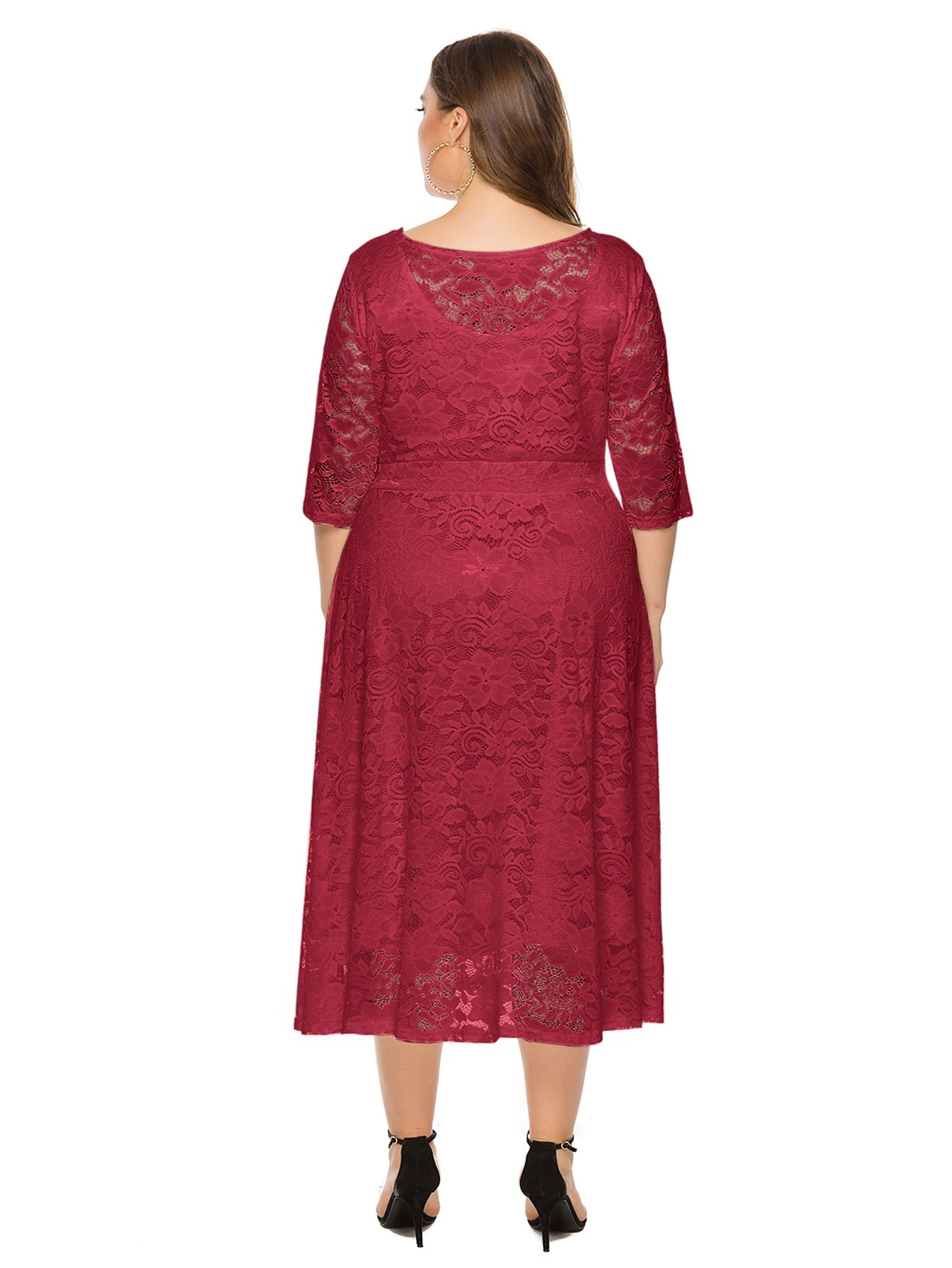 Plus Size Lace Evening Dress