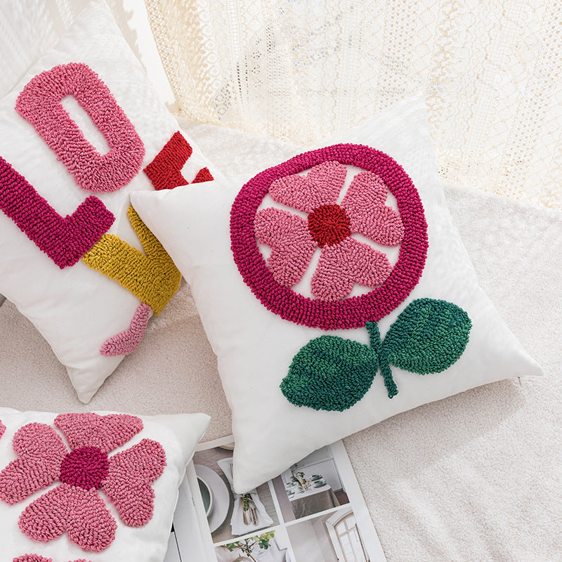 Valentine's Day Embroidered Throw Pillow Cover