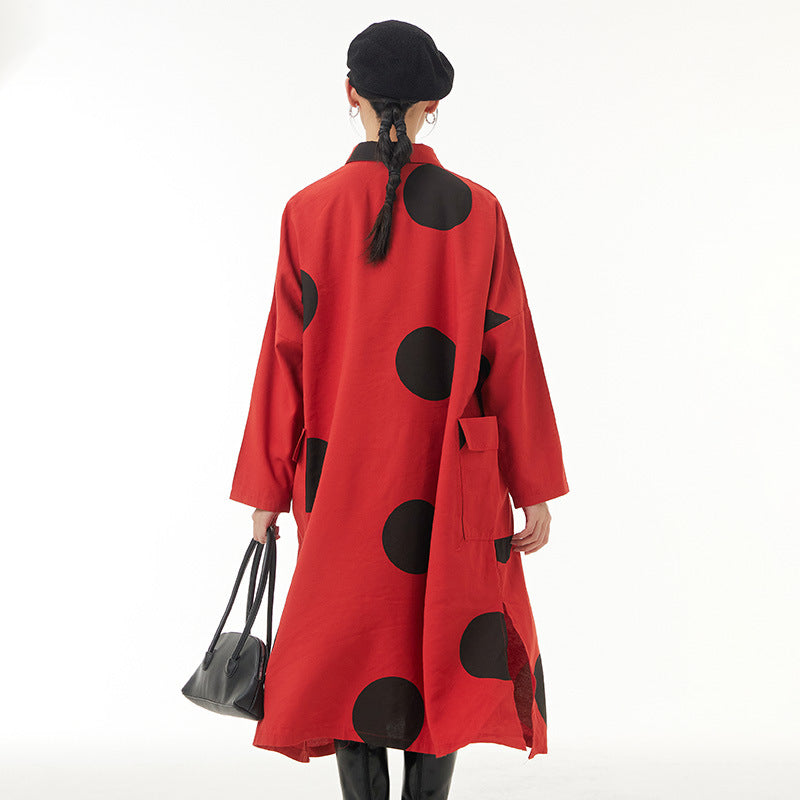 Designed Dot Print Plus Sizes Shirts Coats for Women-Dresses-Free Shipping at meselling99