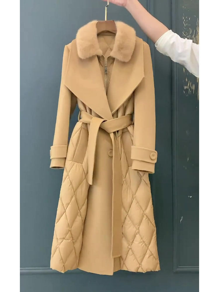 Designed Winter Plus Sizes Women Long Cotton Coats