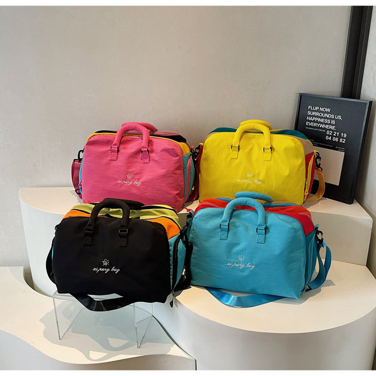Oxford Color-Block Travel Tote