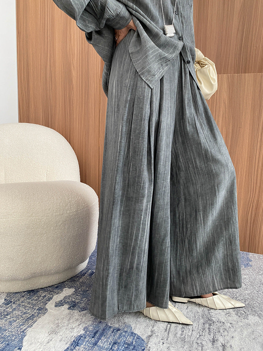 Tencel Lyocell Tie-Dye Relaxed Shirt & Culottes Two-Piece Set