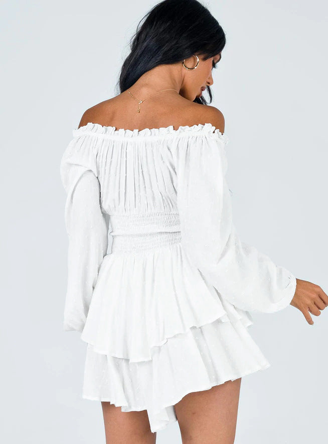 Designed Off The Shoulder Ruffled Short Jumpsuits