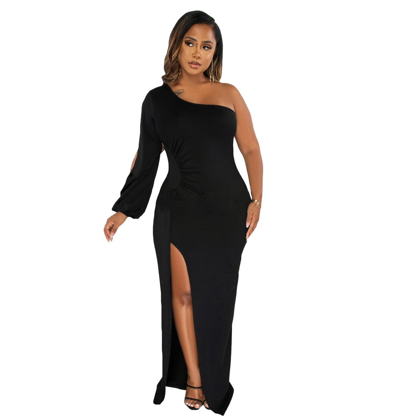 Classy One Shoulder Tight Dresses-Dresses-Free Shipping at meselling99