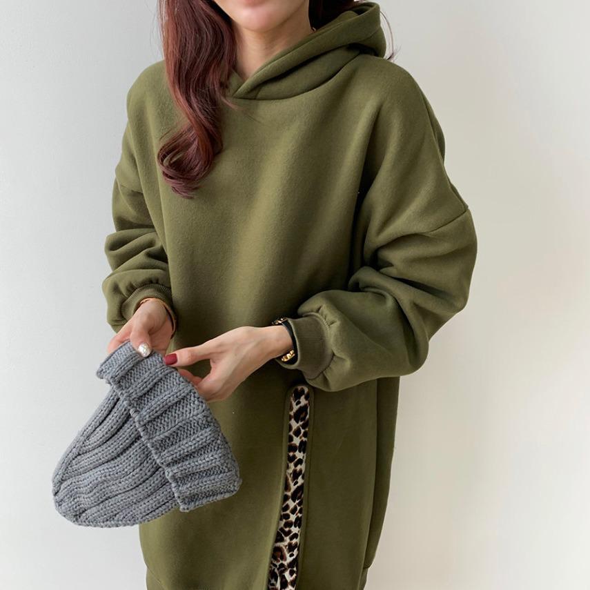 Leisure Leopard Fake Two Pieces Autumn Long Dresses-Dresses-Free Shipping at meselling99