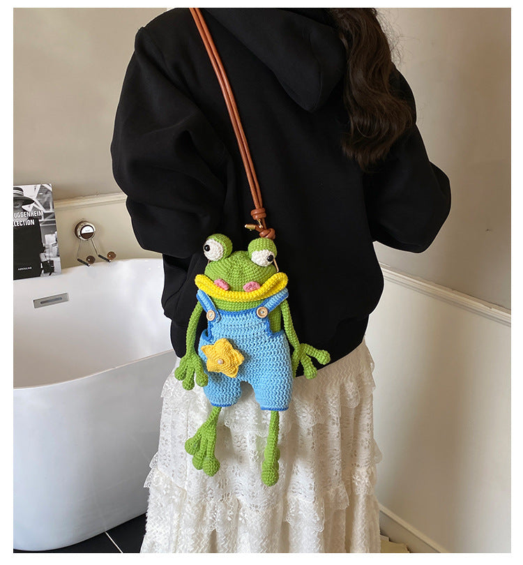 The "Goofy Gulp" Frog Crossbody Bag | Handmade Crochet Phone Pouch
