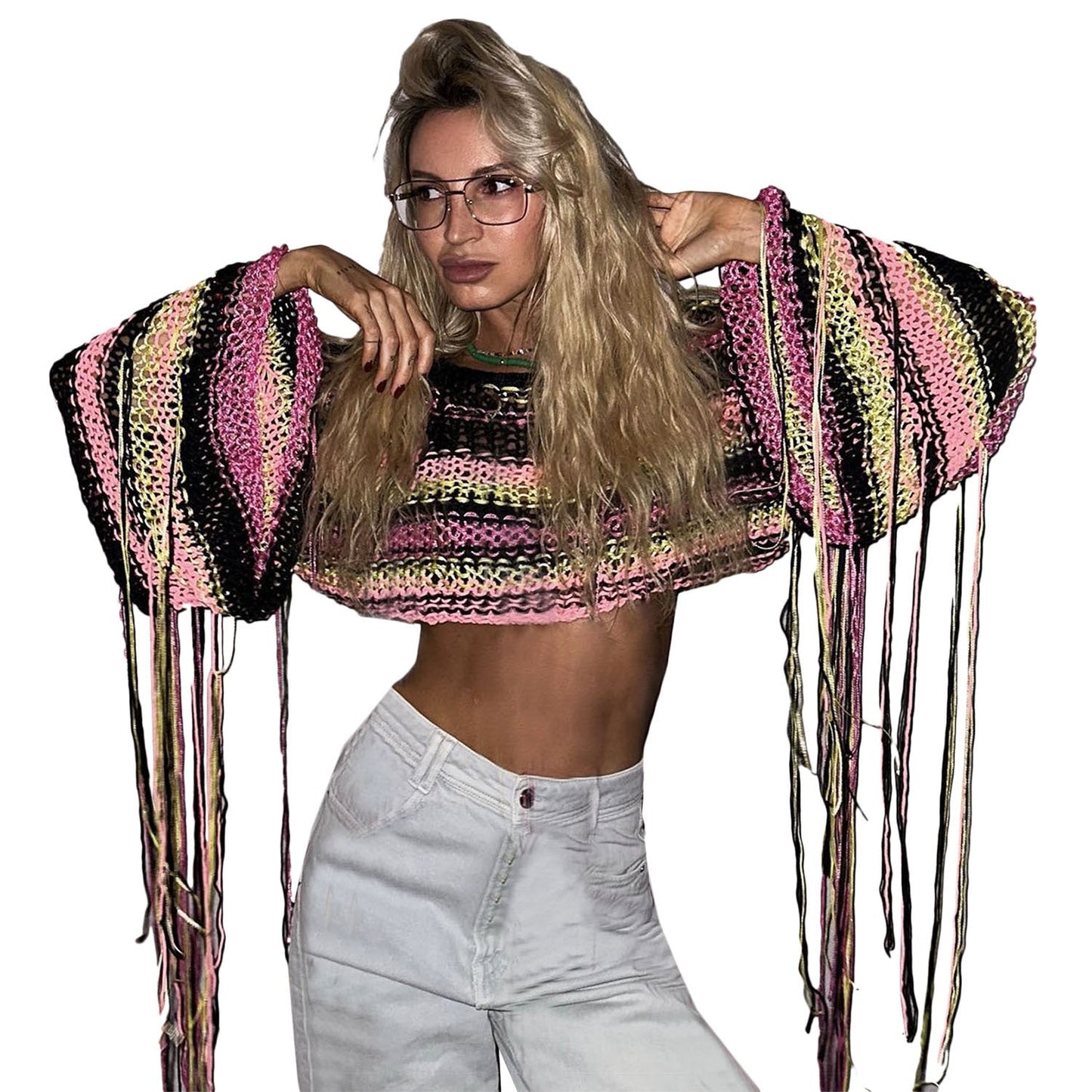 Casual Rainbow Tassels Loose Sweaters