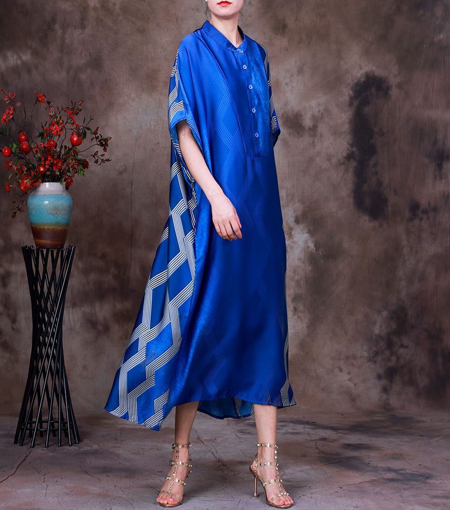 Elegant Summer Tencel Women Long Dresses-Dresses-Blue-One Size-Free Shipping at meselling99