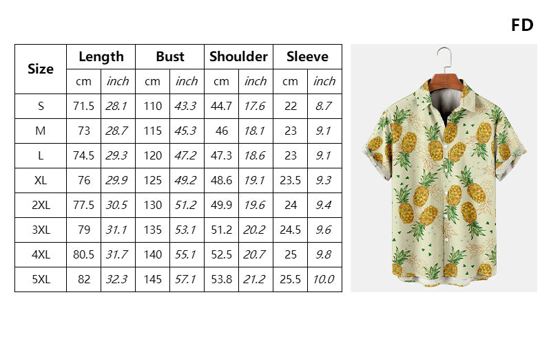 Plus Size Women's Printed Short Sleeve Button-Down Shirt with Lapel Collar-Rose Red-S-Free Shipping Leatheretro