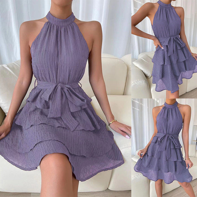 Casual Summer Sleeveless Ruffled Mini Dresses