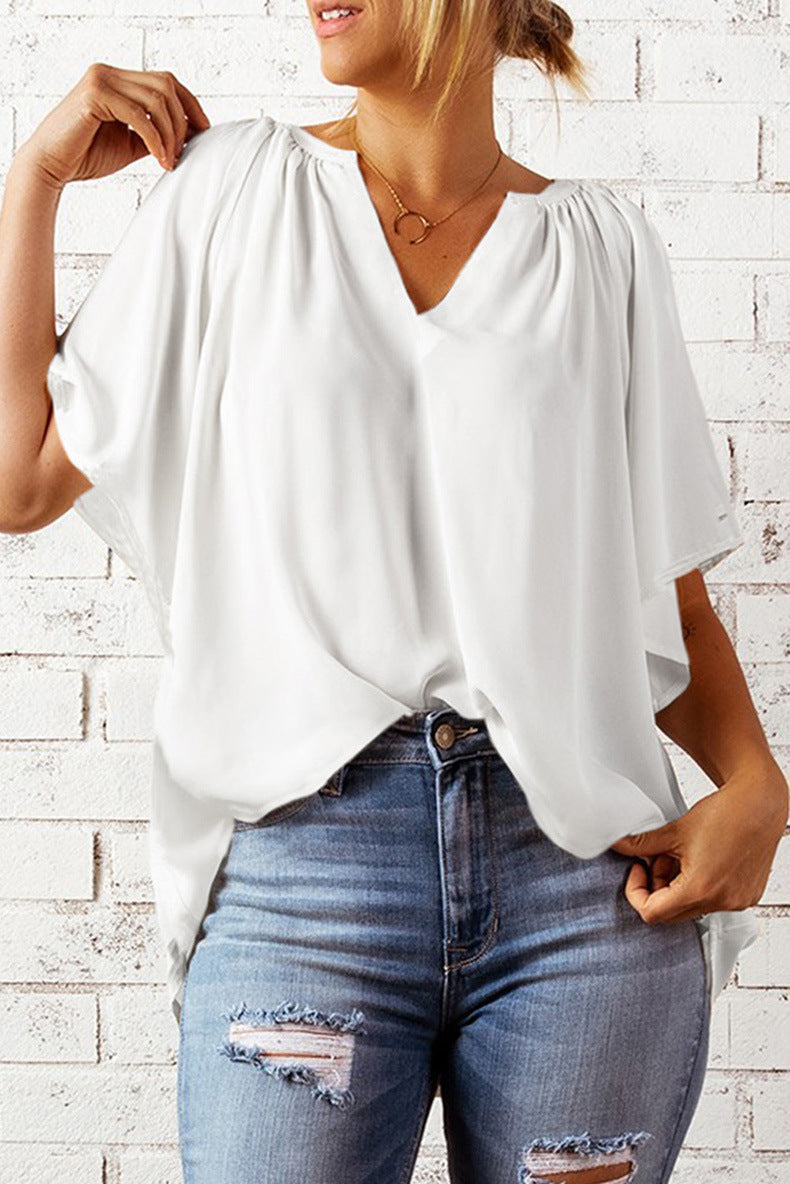 Leisure Chiffon Short Sleeves Women Blouses