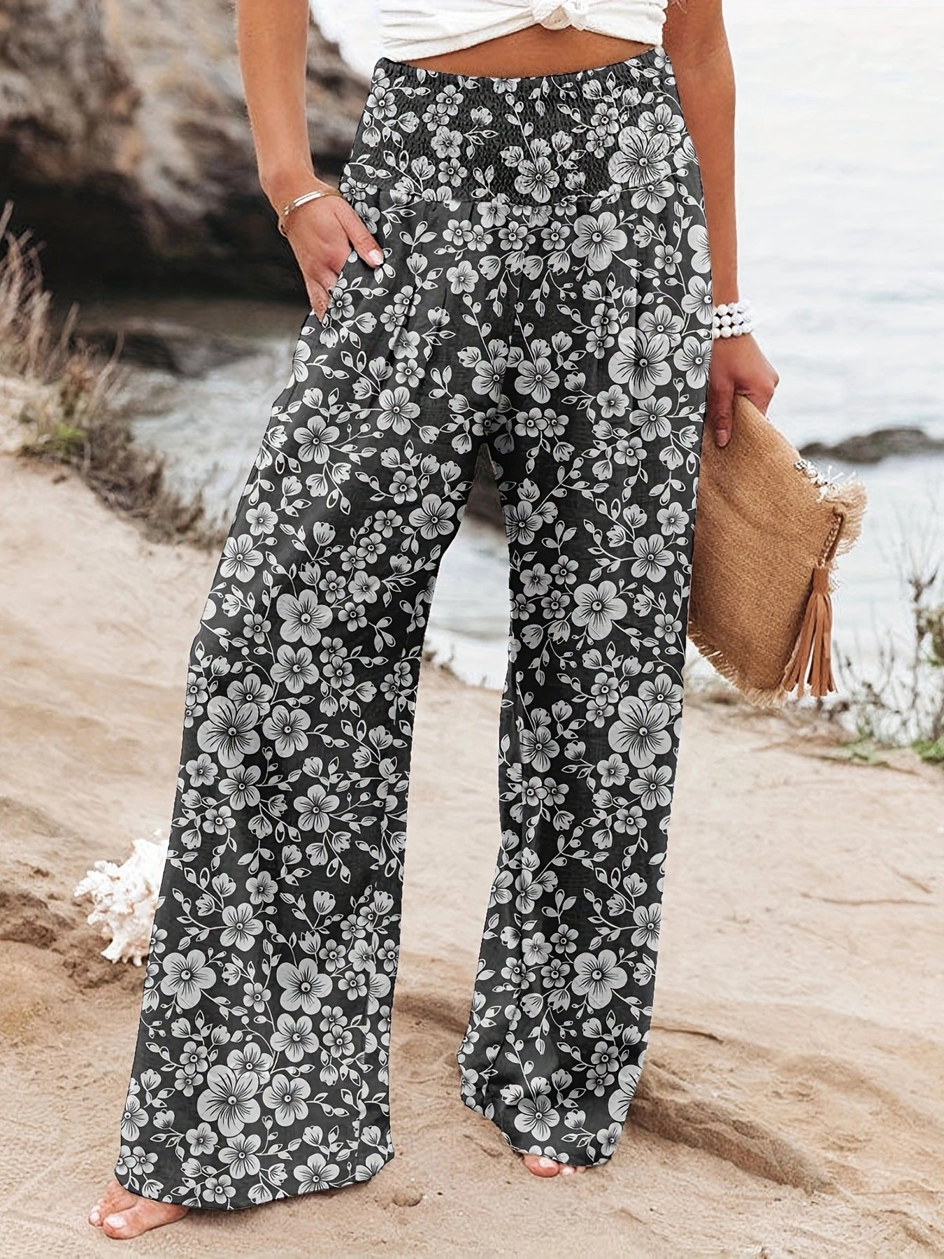 Women's Printed Wide-Leg Lounge Pants