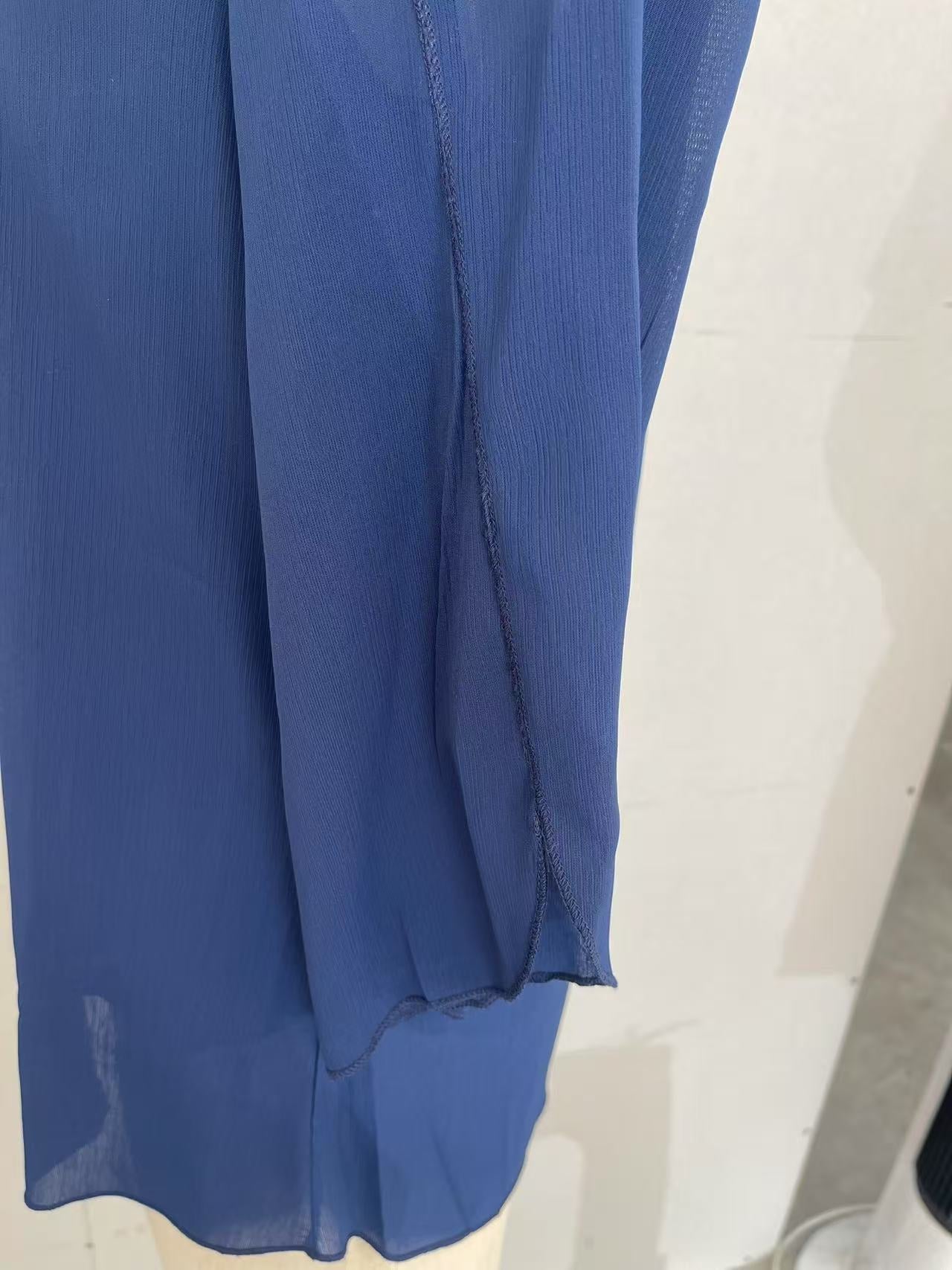 Women's Flowy V-Neck Chiffon Blouse with Petal Sleeves