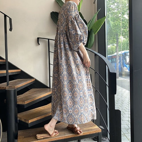 Vintage Summer Casual Women Dresses-Dresses-Light Blue-One Size 45-65kg-Free Shipping at meselling99