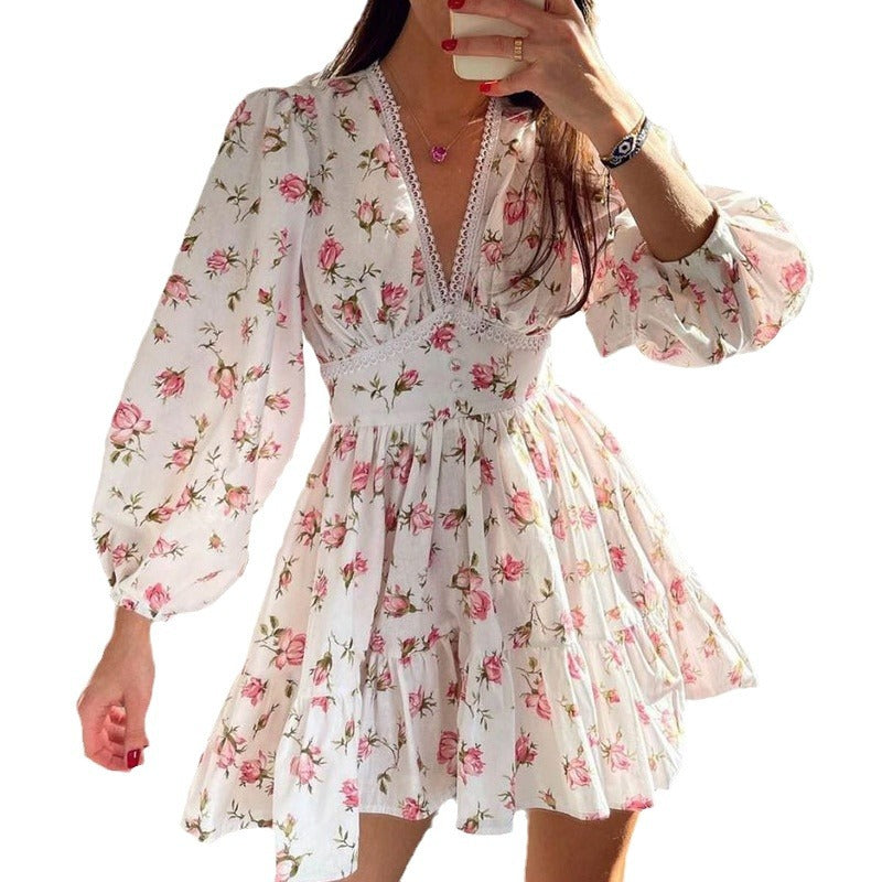 Elegant Sweet Summer Short Long Sleeves Short Dresses