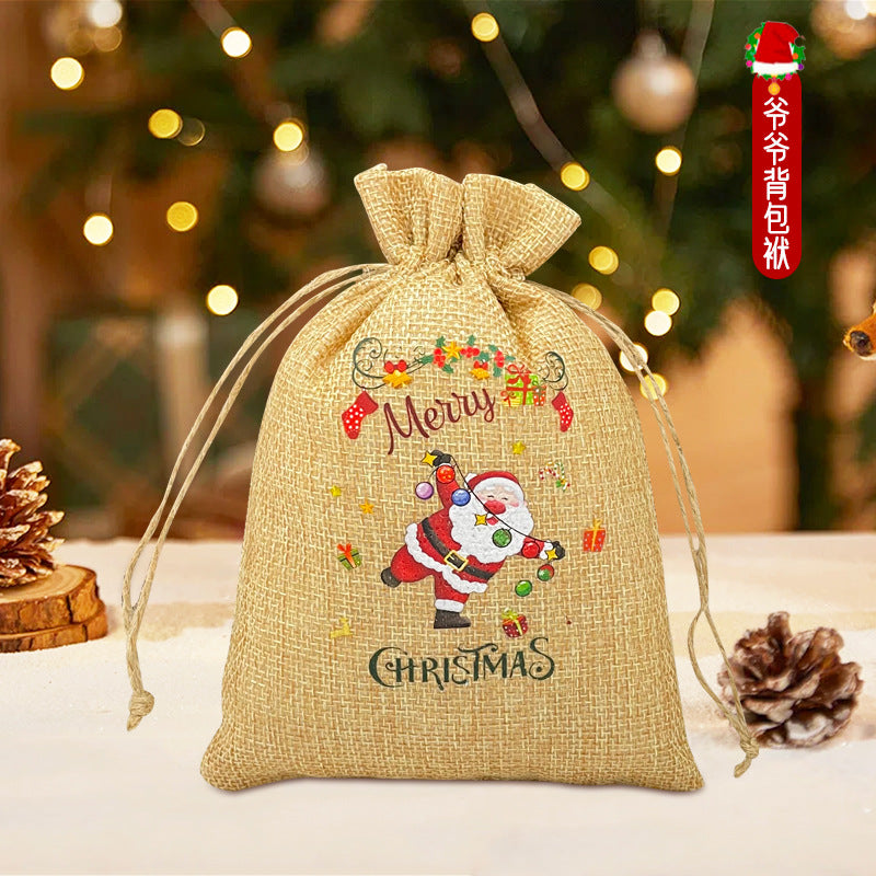 Christmas Drawstring Gift Bag for Apples 24pcs/Set