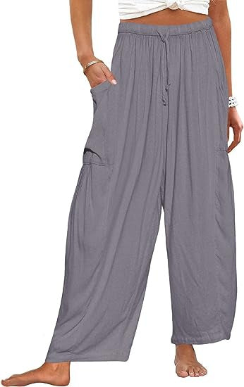 Casual Chiffon Collage Cotton-Linen Harem Pants