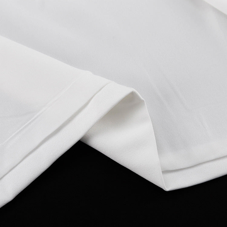 Designer A-Line White Low-Waist Midi Skirt – Unique Casual & Office Women's Skirt