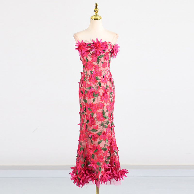 Vintage Floral Embroidered Corset Dress