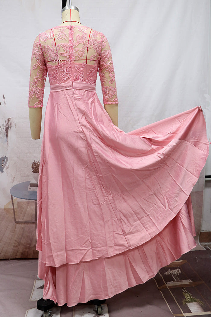 Elegant Lace Party Dresses with Brush Tail-Dresses-Free Shipping at meselling99