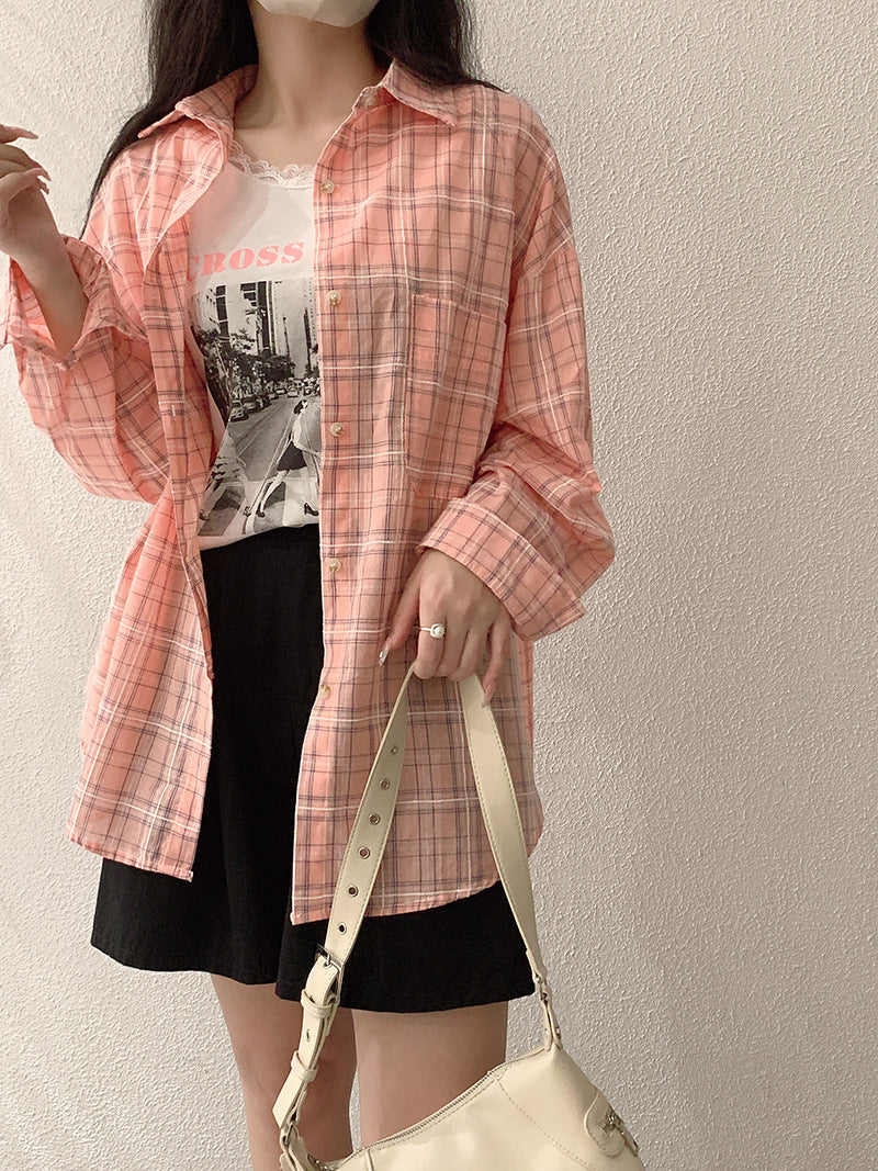 Monday Cotton Plaid High Low Shirt - Mocha